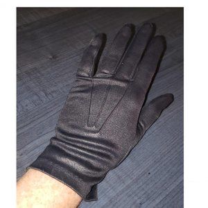 black satiny vintage gloves small medium